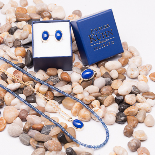 Ohrstecker Gelbgold mit Lapis Lazuli&period;